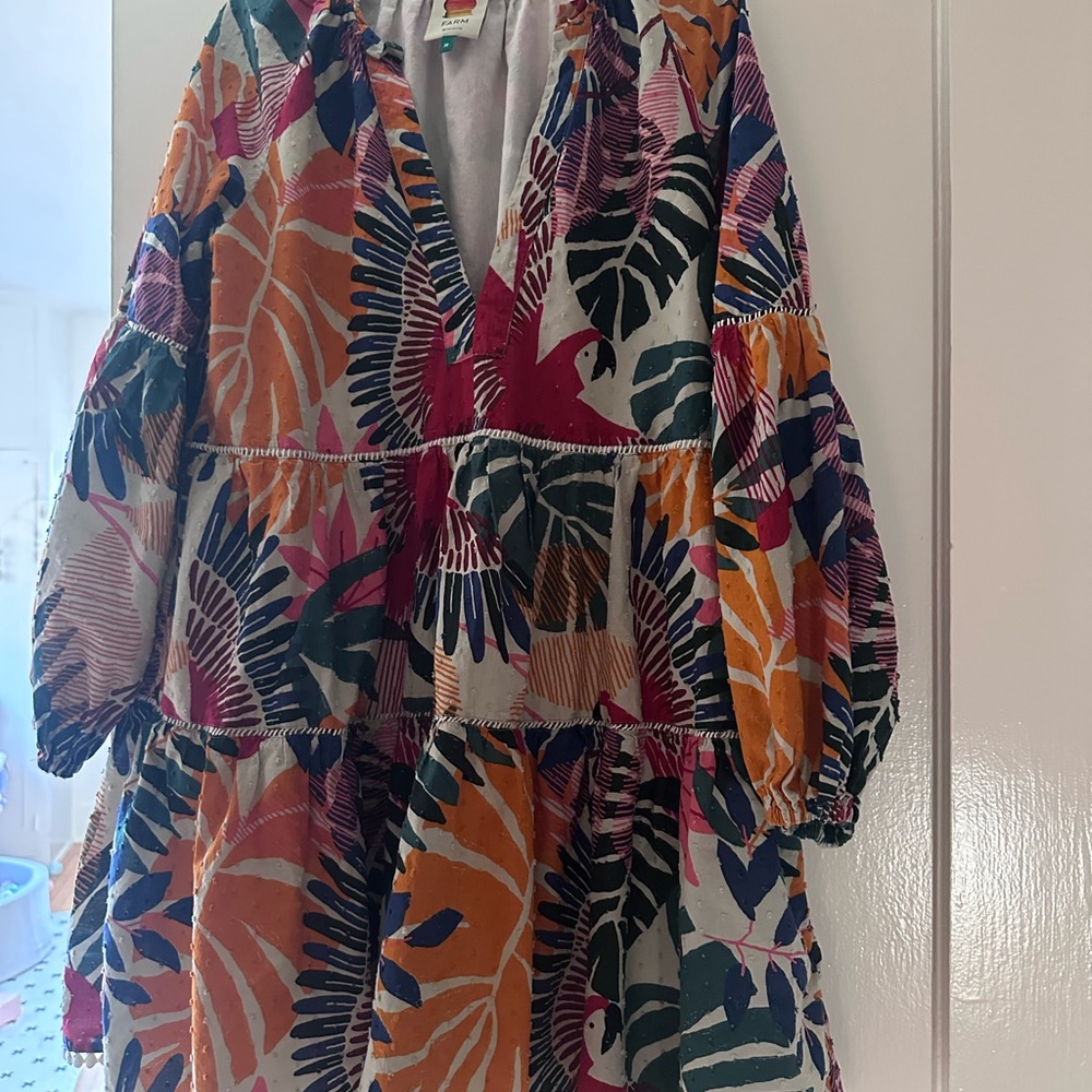 FARM Rio Multicolor Tropical Long Sleeve Dress